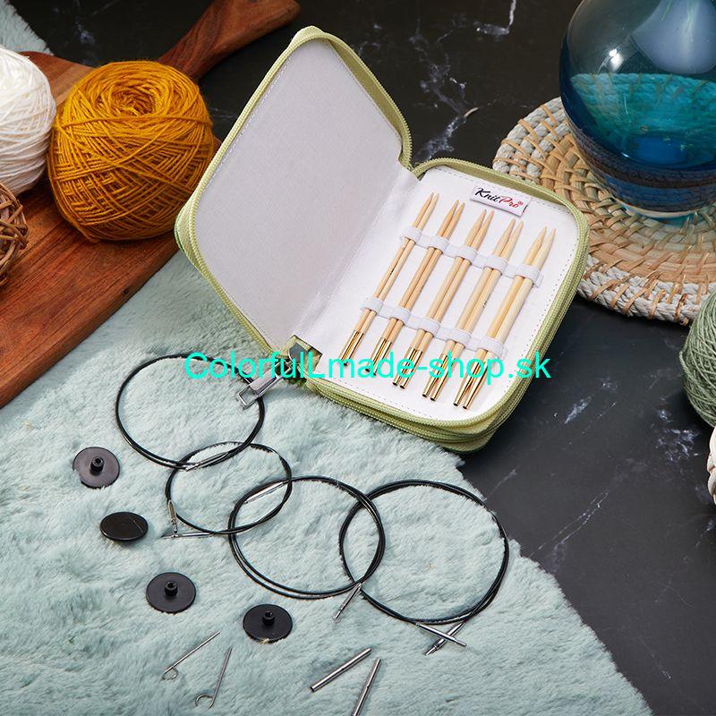 KnitPro Bamboo Normal Interchangeable Needle Starter Set - sada 5 párov vymeniteľných ihlíc