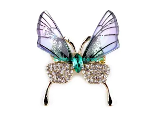 Brošňa s brúsenými kamienkami motýľ