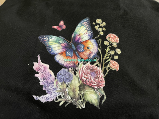 Textilná taška bavlnená 36x45 cm - čierna - motýľ