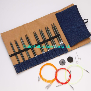 KnitPro Indigo Wood Interchangeable Needle Set - sada vymeniteľných ihlíc